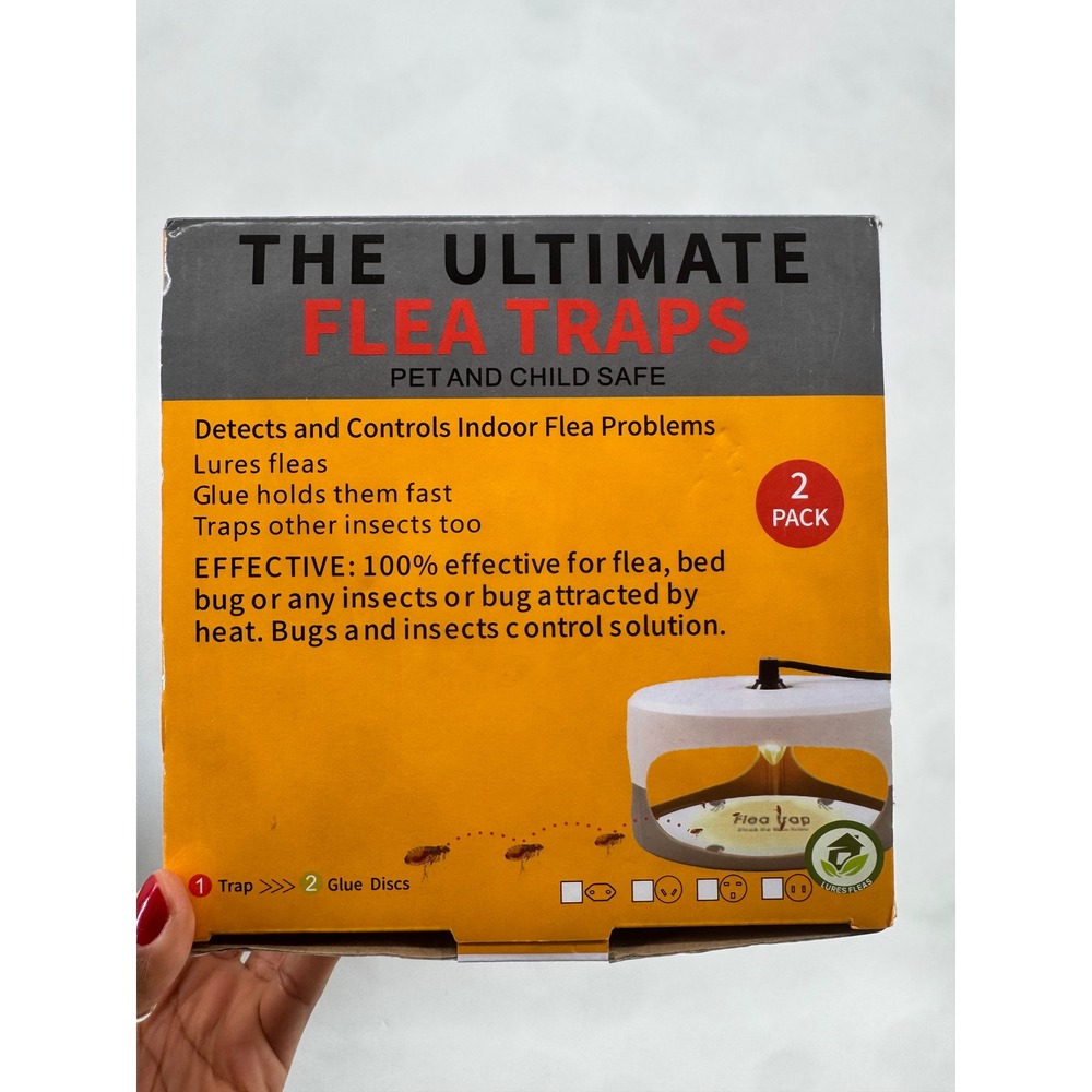 Ultimate Flea Trap 2-Pack Indoor Insect Control Heat Lure Sticky Glue Traps